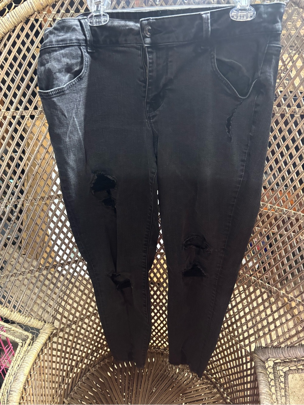 Maurices Black Skinny Distressed Jeans